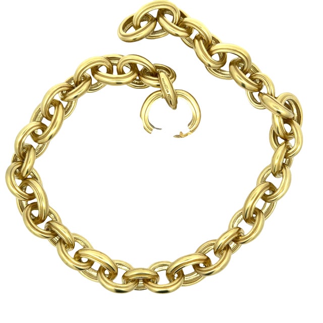 1980s Barry Kieselstein-Cord Vintage 18k Gold Sculptural Link Necklace, 217 Grams For Sale - Image 9 of 9