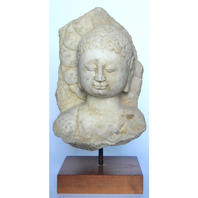Ancient Chinese Marble Buddha Head For Sale - Image 4 of 10