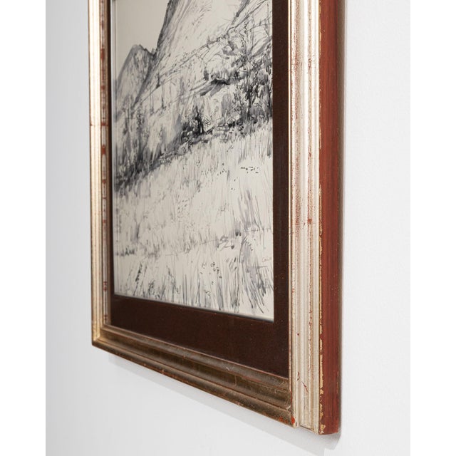 1980s 1980s France Brown Wood Drawing For Sale - Image 5 of 15