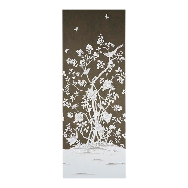 SAMPLE - Schumacher x Mary McDonald Chinois Palais Panel In Chocolate For Sale