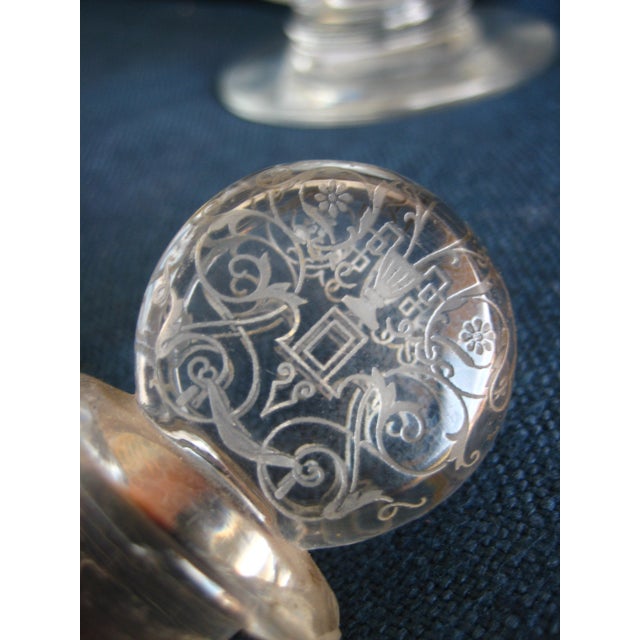 Glass 1920s French Baccarat Style Michelangelo Design Perfume Bottle For Sale - Image 7 of 8