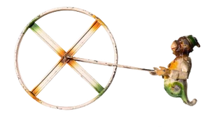 Gunthermann Monkey with a Wheel Antique Tin Toy Collectibles Germany 1890s