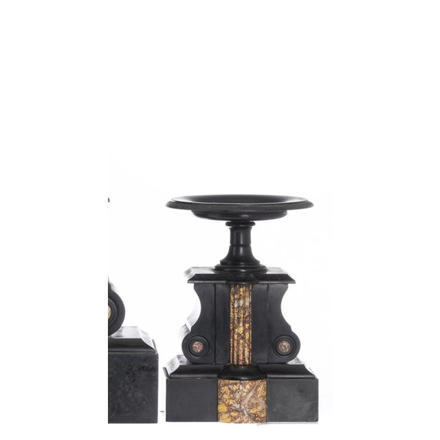 Metal Clock Garniture Set, 19th Century, Set of 3 For Sale - Image 7 of 8