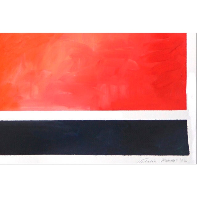 2022 "Fields of Colors" Abstract Acrylic Painting on Watercolor Paper by Natalia Roman For Sale - Image 4 of 9