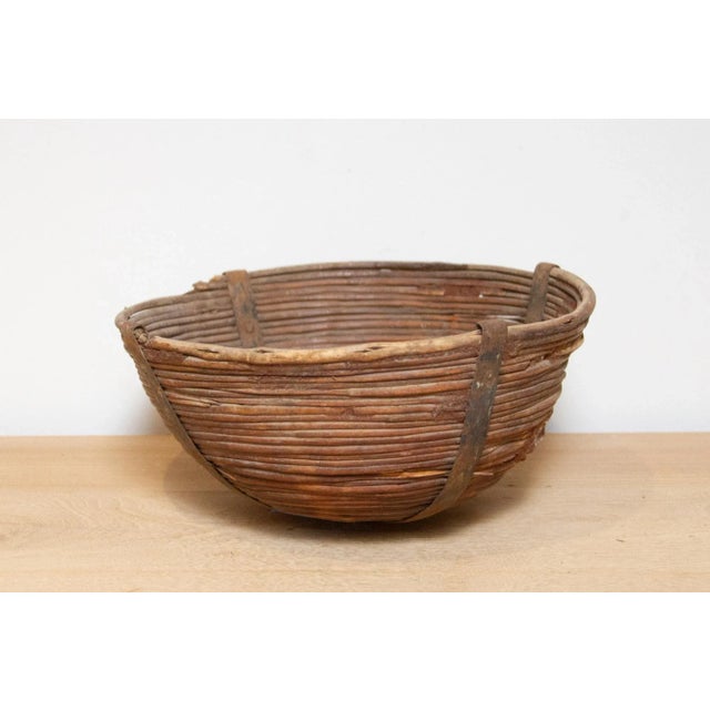 Vintage Farmhouse Wicker Basket-Siliguri For Sale - Image 4 of 7