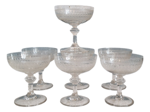 Crystal Champagne Glasses, Late 19th-Early 20th Century, Set of 7