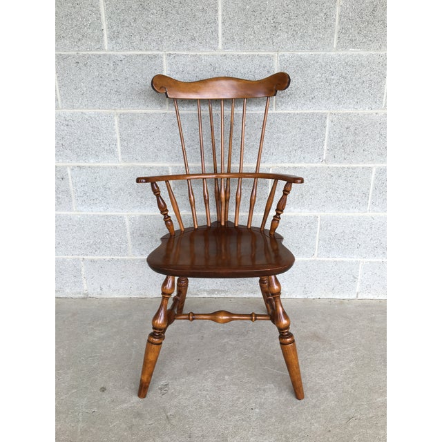 Nichols & Stone Old Pine Finish Solid Maple Windsor Brace Back Arm