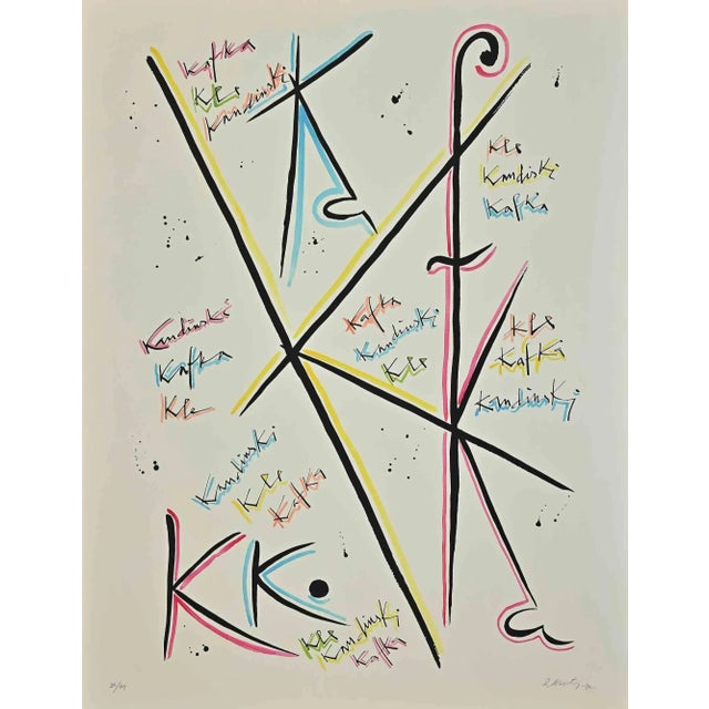 Modern Rafael Alberti, Letter K, Lithograph, 1972 For Sale - Image 3 of 3