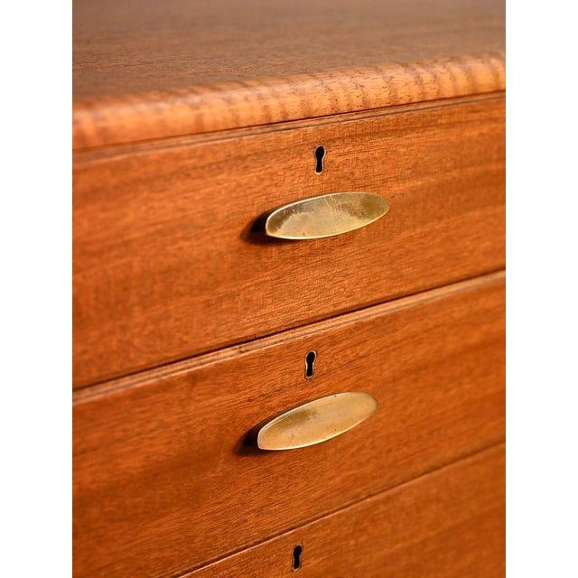 Wood Danish Cabinet with Brass Handles, 1950s For Sale - Image 7 of 13
