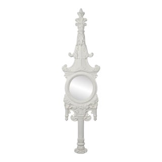 Glamorous Vintage Palm Beach Regency Gloss White French Rococo Revival Wall Mirror in Gampel-Stoll Style - Newly Painted For Sale