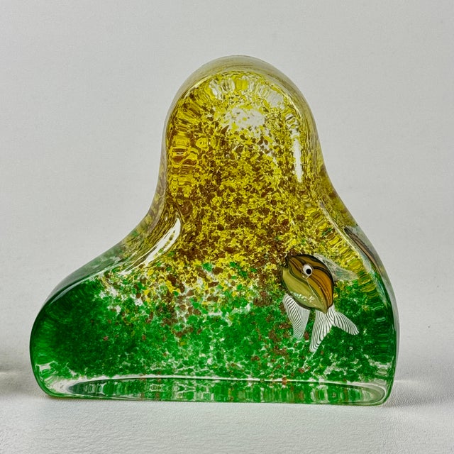 Modern Vintage Pair of Whimsical Art Glass Fish Aquarium Sculptural Bookends For Sale - Image 3 of 9