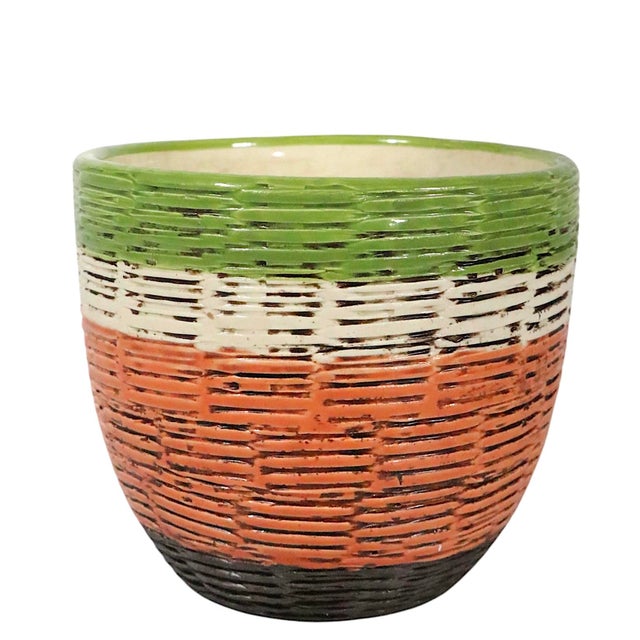 Mid 20th Century Mid Century Flower Pot Polychrome Pottery Vase Rosenthal Netter C 1950/60's For Sale - Image 5 of 8