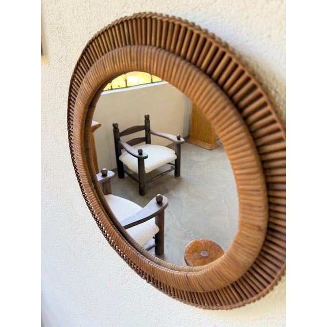 Vintage Woven Wicker Mirrors, 1950s, Set of 3 For Sale - Image 17 of 18