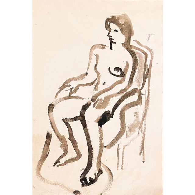 'Seated Nude' by Victor DI Gesu, Paris, Louvre, Academie Chaumiere, Carmel, California, Lacma For Sale