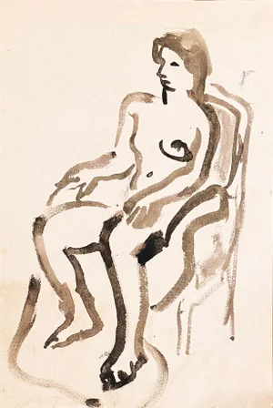 'Seated Nude' by Victor DI Gesu, Paris, Louvre, Academie Chaumiere, Carmel, California, Lacma