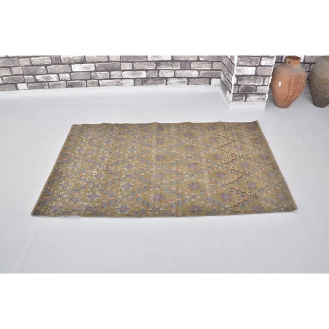 Handmade wool carpet in Turkish Anatolia , Vintage Oushak Rug,Turkish Vintage Anatolian Rug, Handmade wool Rug . One Of...