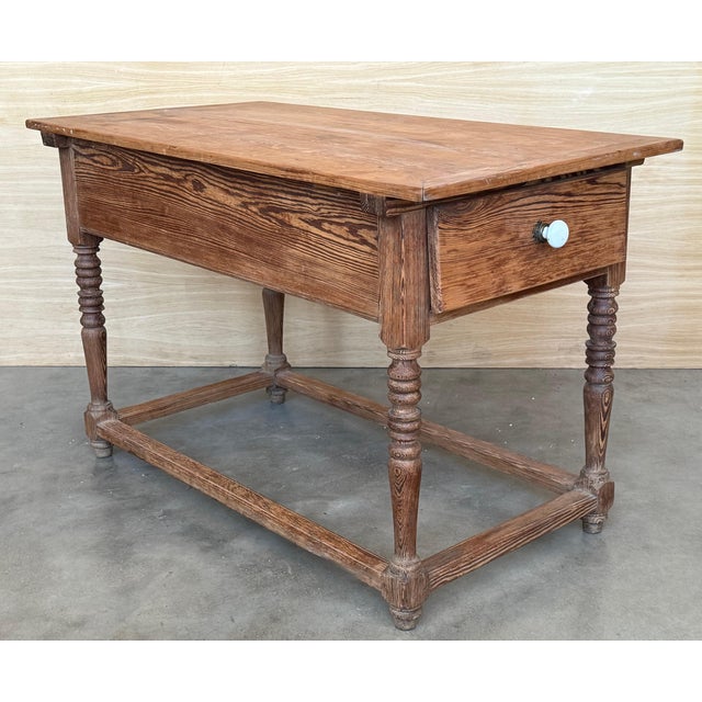 Early 19th Century French Refectory, Work or Kitchen Table with Two Drawers For Sale - Image 9 of 18