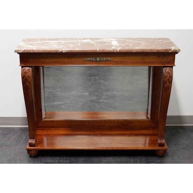 Ethan Allen Regent's Park Mahogany Marble Top Mirrored Back Console