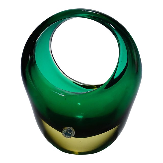 Bowl in Green Sommerso Glass, Flavio Poli for Seguso Murano 1950s For Sale