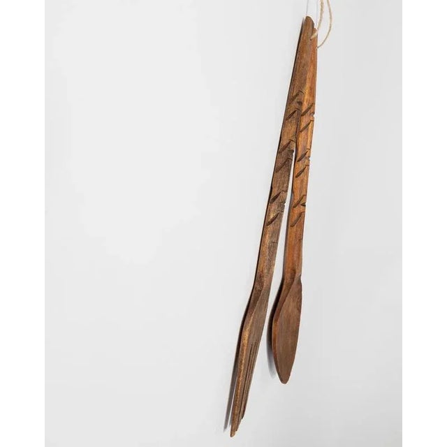 Vintage Wood Cutlery Wall Art, 1960s For Sale - Image 8 of 11