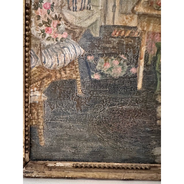 1960s Woman Sitting on Porch - Signed Unknown Artist For Sale - Image 4 of 10