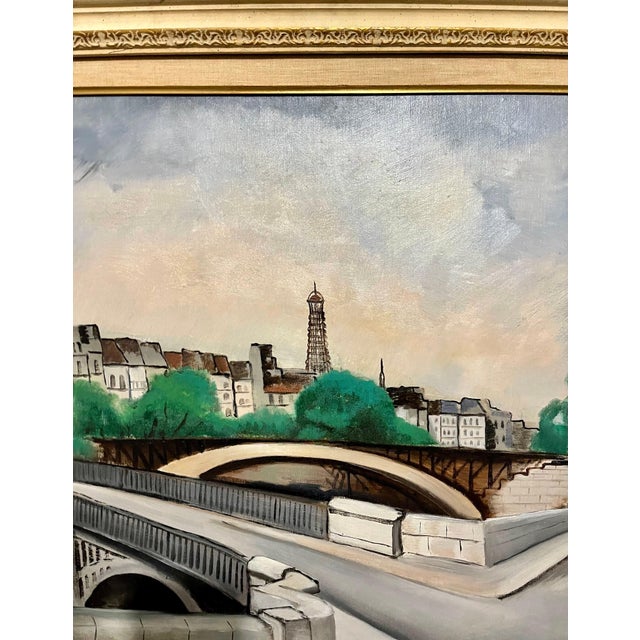 Gray Morris Kantor, 1927 Oil Painting Eiffel Tower Paris American Modernist Wpa Artist Morris Kantor, 1927 For Sale - Image 8 of 12
