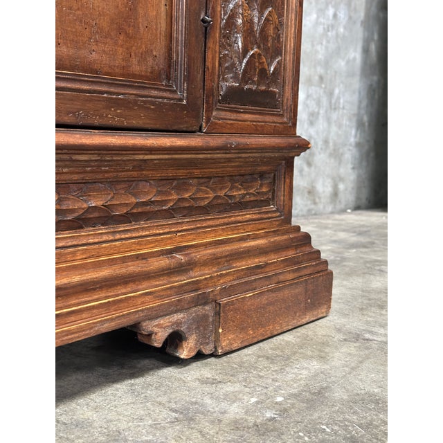 19th Century 19th Century Carved Oak Sideboard Buffet Cabinet Renaissance Revival 44” For Sale - Image 5 of 18