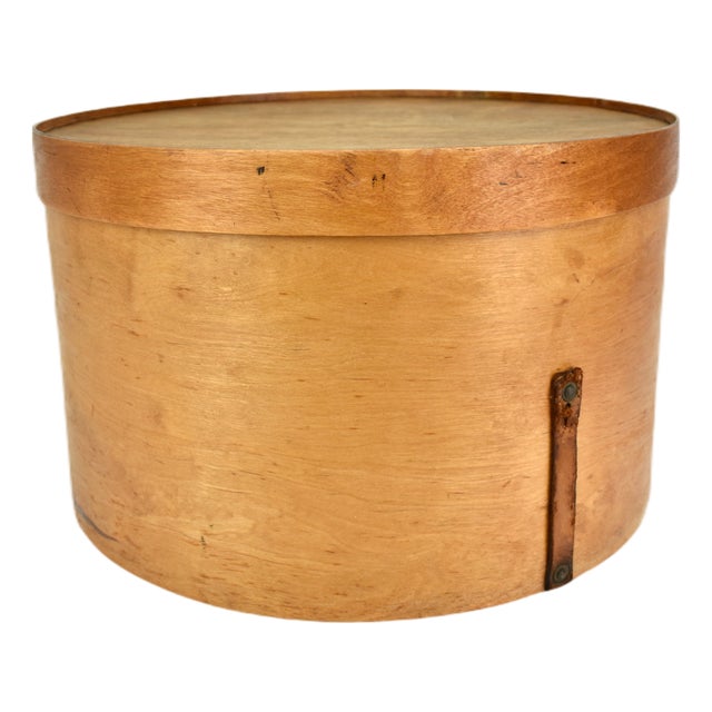 Antique Birch Hat Box Plywood For Sale