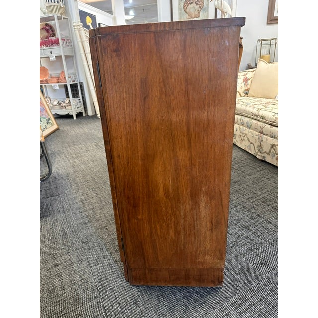 Rare 1930s Art Deco Burlwood Veneer Cutlery Cabinet With Bakelite Knobs For Sale - Image 9 of 16