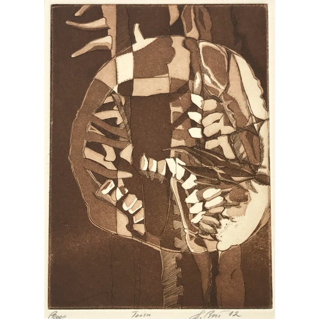 Abstract Vintage Modernist Abstract Etching by J Bond For Sale - Image 3 of 6