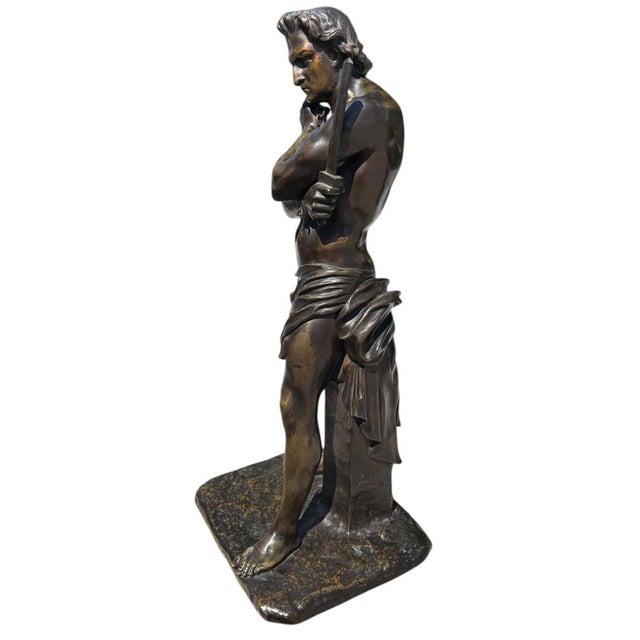 A very fine bronze sculpture of Spartacus by Jean-Jacques Feuchère. 19th century This piece has an attribution mark, I am...