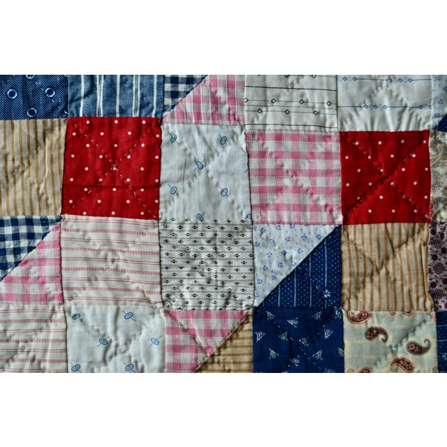 1910s ”Trip Around the World” Antique Quilt - For Sale - Image 16 of 16