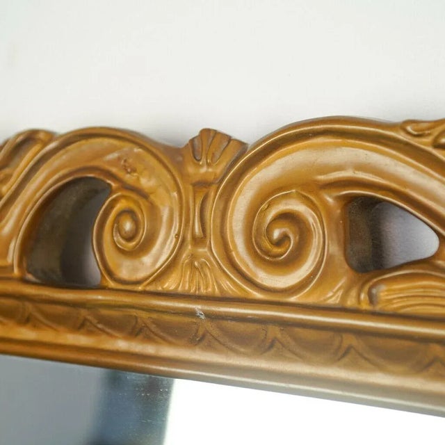Vintage Brown Wooden Mirror, 1950s For Sale - Image 4 of 13