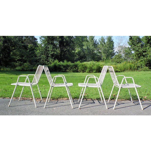 Vintage Mid Century Modern Emu Rio Stacking Metal Patio Chairs Italy