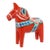 Diminutive Scandinavian Modern Hand-Painted Dala Horse From Färnäs Sweden For Sale
