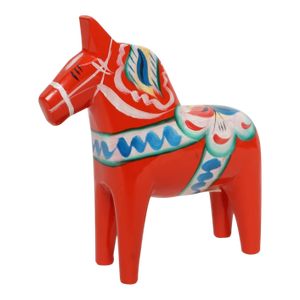 Diminutive Scandinavian Modern Hand-Painted Dala Horse From Färnäs Sweden