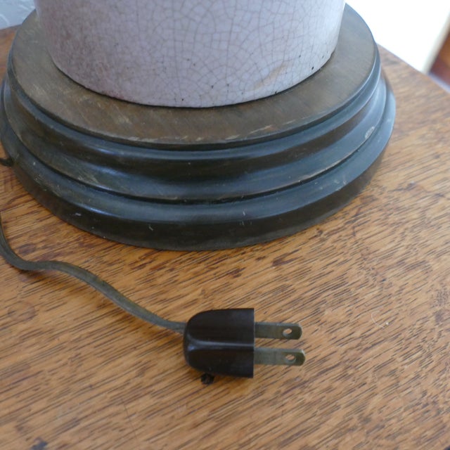 Ceramic Mid Century Ceramic Table Lamp Incised Geometric Italian Style For Sale - Image 7 of 14