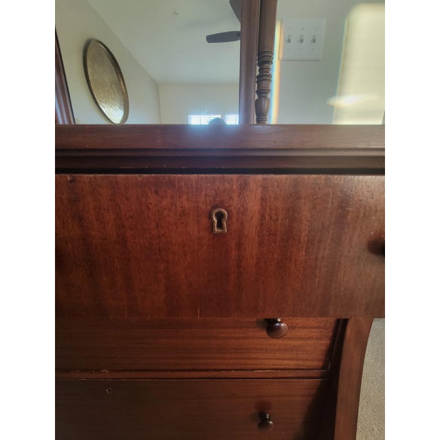 Late 19th Century American Empire Mahogany Chest of Drawers With Mirror For Sale - Image 12 of 15