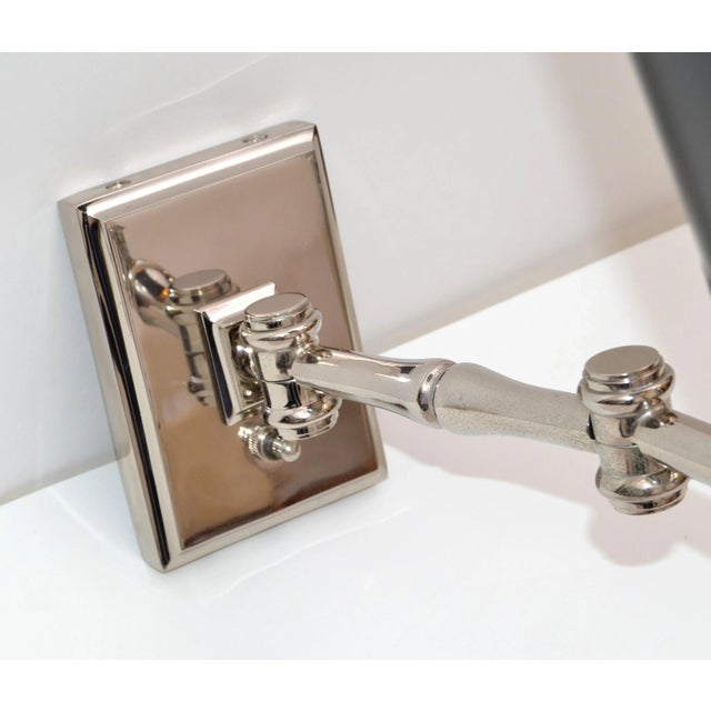 Jacques Adnet Style Faux Bamboo Chrome Retractable Wall Sconce, Reading Light For Sale - Image 9 of 13