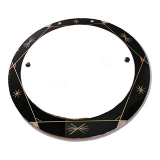 Vintage Space Age Wall Mirror, MCM 60s German Rockabilly Art Glass For Sale