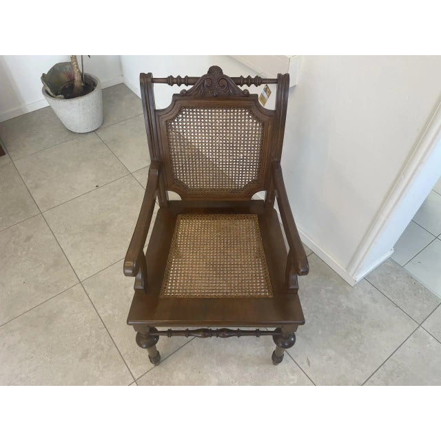 Historicism Wood and Braid Armchair, 1860s For Sale - Image 5 of 7