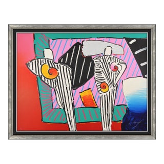 1990 Time Line Dega Man Pop Art Red Screenprint Peter Max For Sale