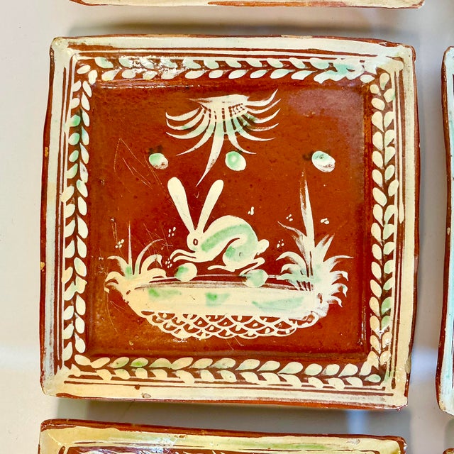1950s Vintage Mexican Southwestern Folk Art Tlaquepaque Pottery Plates - Set of 9 For Sale - Image 10 of 14