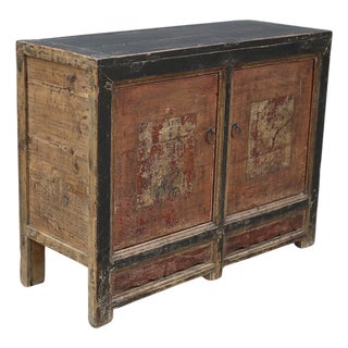 Antique Chinese Painted Hall Cabinet For Sale