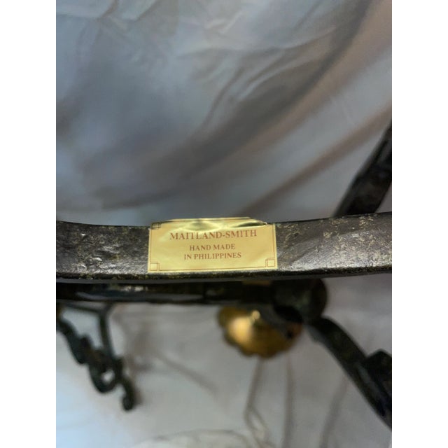 Metal 2000s Maitland-Smith Iron and Brass Large Candlesticks- Set of 3 For Sale - Image 7 of 10