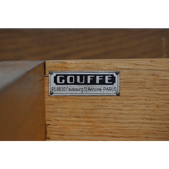 Maison Gouffe Vintage French Oak 4 Door Marble Top Console For Sale - Image 18 of 18