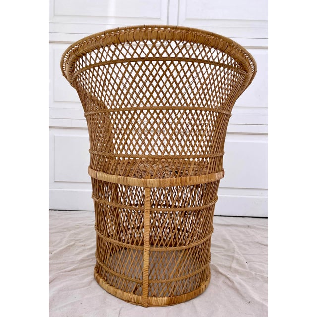 1970's Boho Woven Wicker Rattan Round Chair Chairish