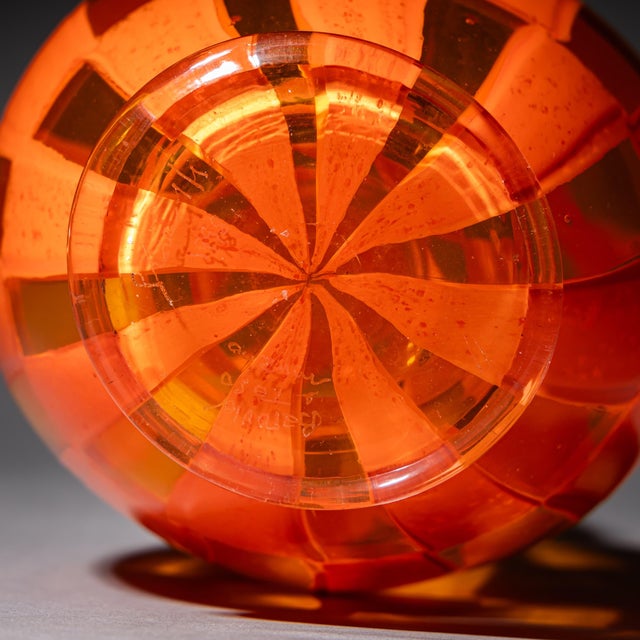 Glass Orange Murano Glass Vase by Barovier & Toso, Edition 1/1, Dated 1981 For Sale - Image 7 of 9