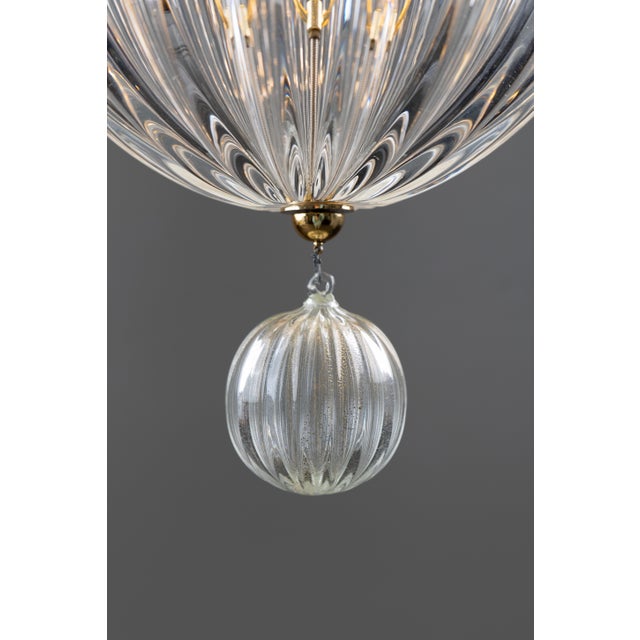 Venetian Art Deco Murano Glass Lantern by Ercole Barovier for Barovier & Toso, 1980s For Sale - Image 12 of 13