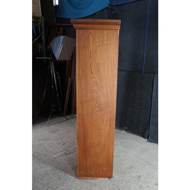 Wood Antique Victorian Quartersawn Oak Wardrobe Armoire Closet Cabinet 74" For Sale - Image 7 of 14